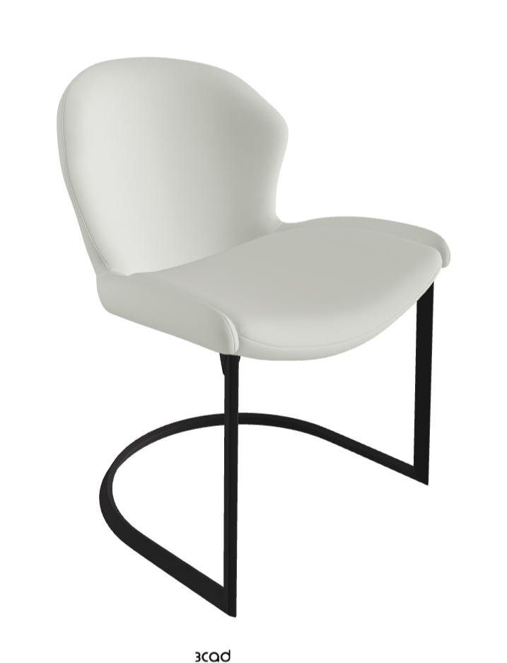 Rachel Cantilever Dining Armchair_Black Embossed_Soft Leather_Artico
