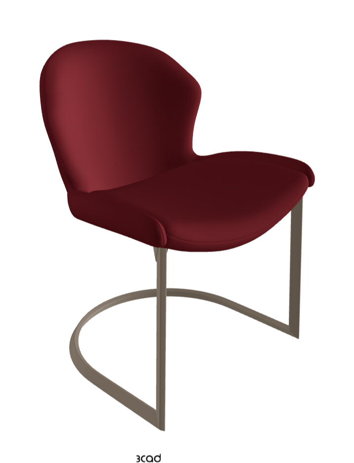 Rachel Cantilever Dining Armchair_Titanium Embossed_Synthetic Leather_Rosso Corsa