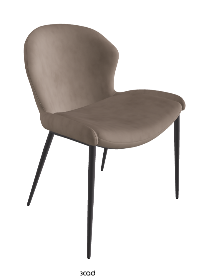 Rachel ML Dining Armchair_Graphite Embossed_Micro Nubuk_Cognac