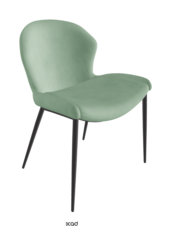 Rachel ML Dining Armchair_Graphite Embossed_Micro Nubuk_Mint