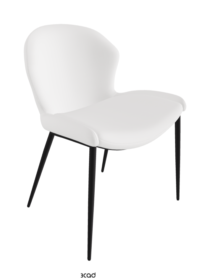 Rachel ML Dining Armchair_Black Embossed_Synthetic Leather_Bianco