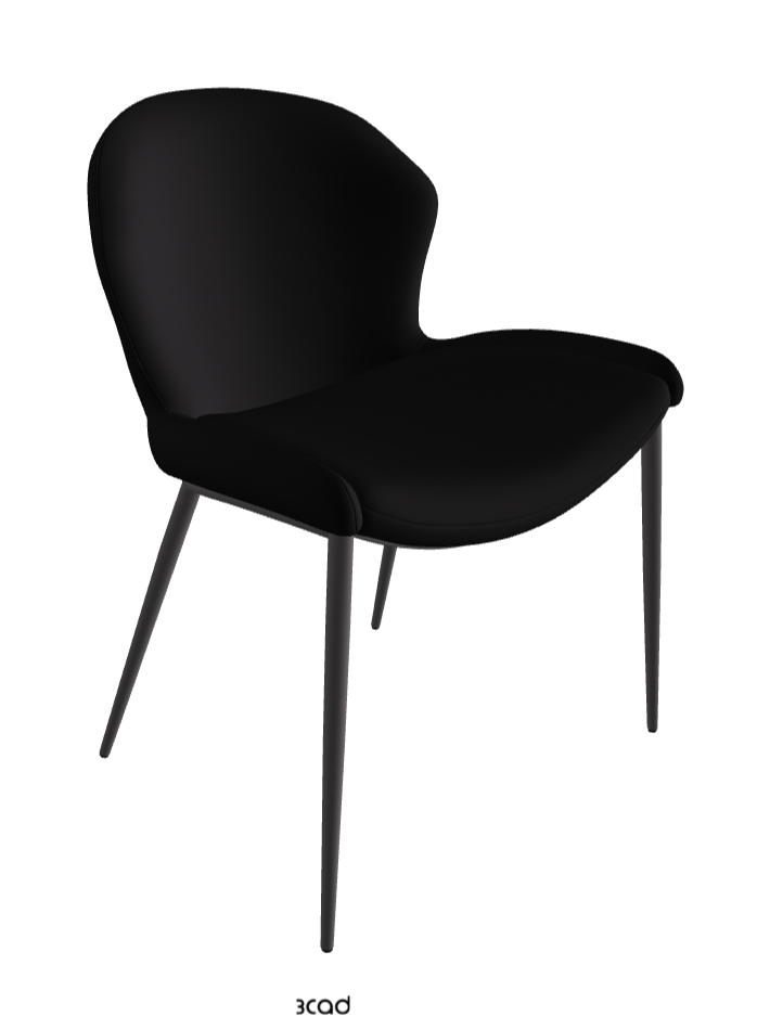 Rachel ML Dining Armchair_Graphite Embossed_Synthetic Leather_Nero
