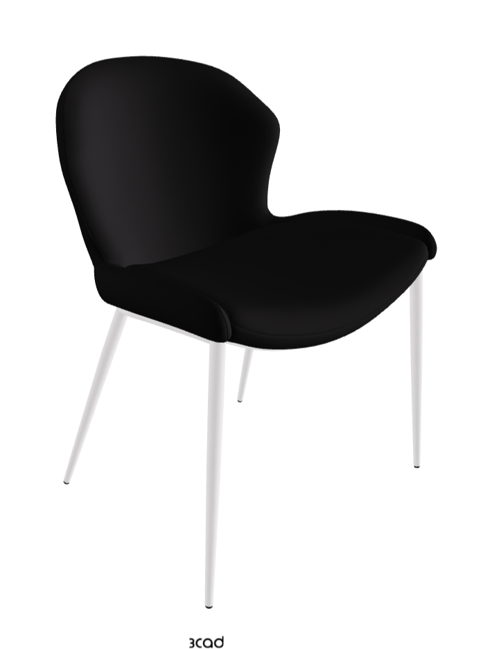 Rachel ML Dining Armchair_Pearl Embossed_Synthetic Leather_Nero