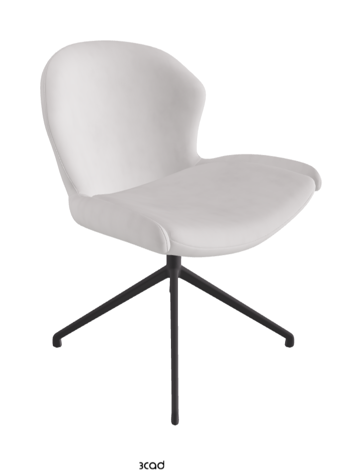 Rachel Turn Swivel Dining Armchair_Graphite Embossed_Micro Nubuk_White