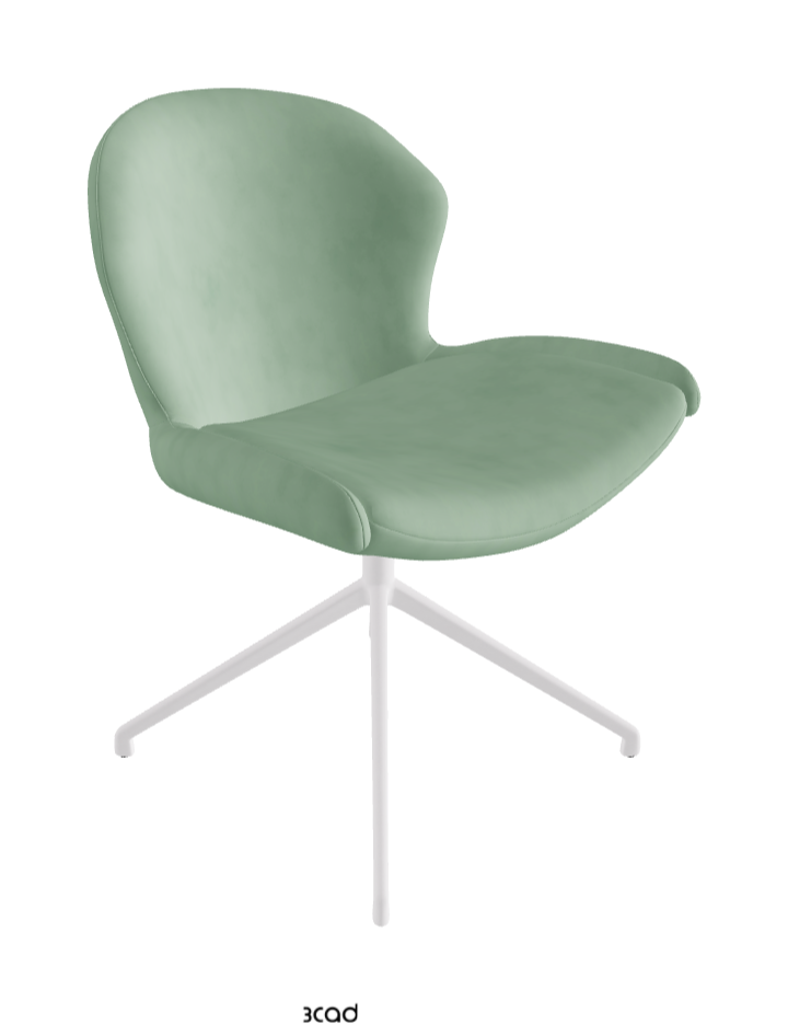Rachel Turn Swivel Dining Armchair_Pearl Embossed_Micro Nubuk_Mint