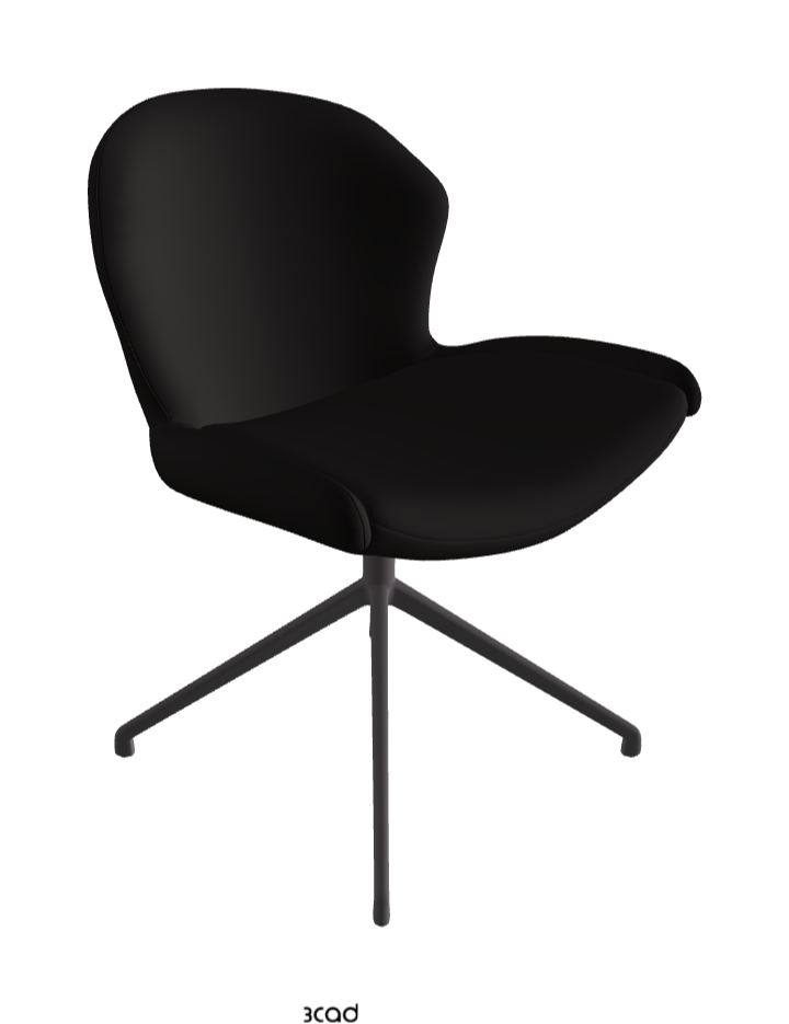 Rachel Turn Swivel Dining Armchair_Graphite Embossed_Synthetic Leather_Moka