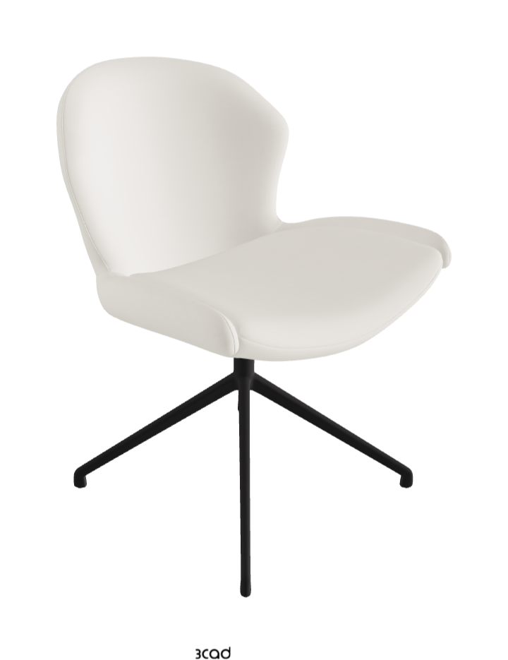 Rachel Turn Swivel Dining Armchair_Black Embossed_Synthetic Leather_Lino
