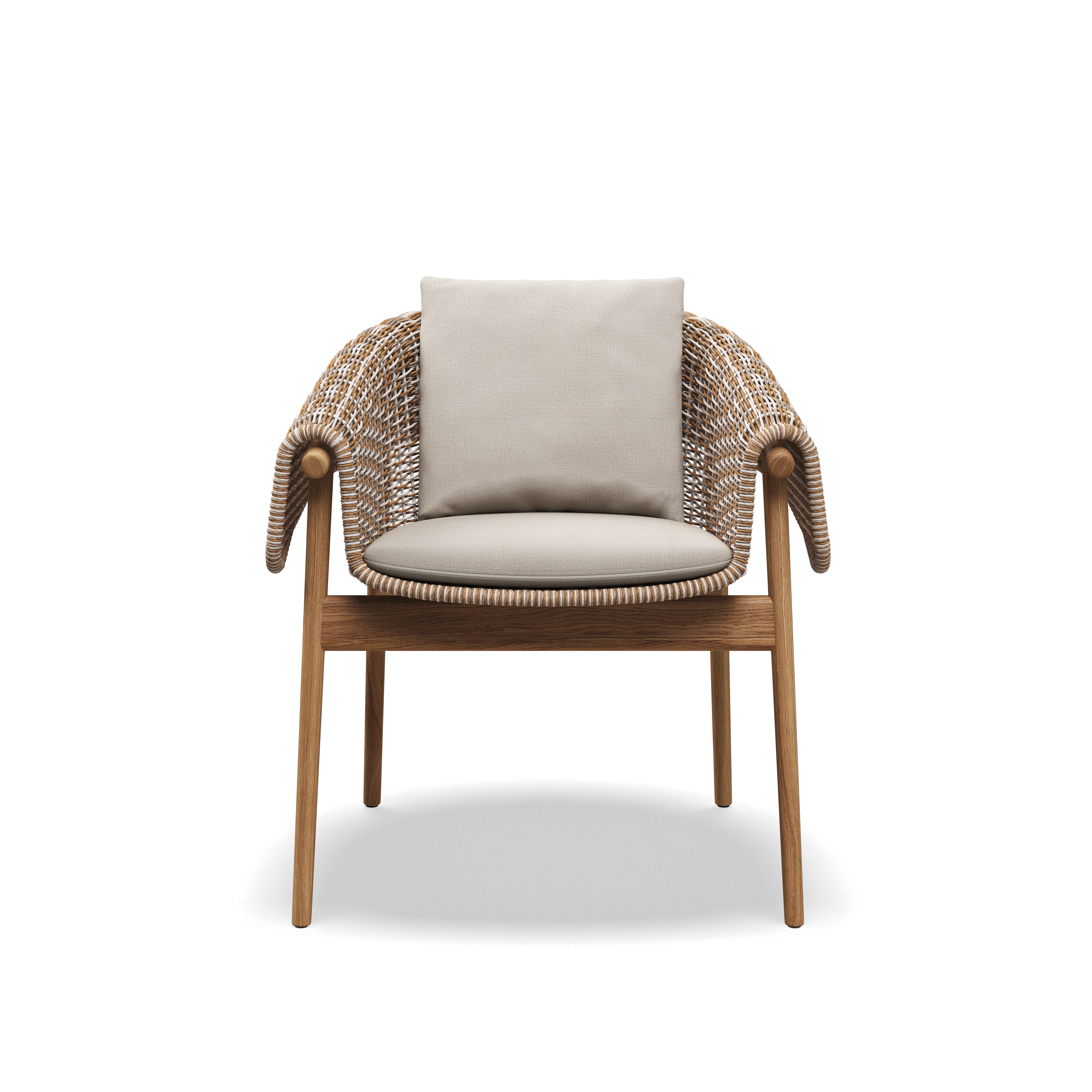 Gloster Wrap Teak Dining Chair with Arms