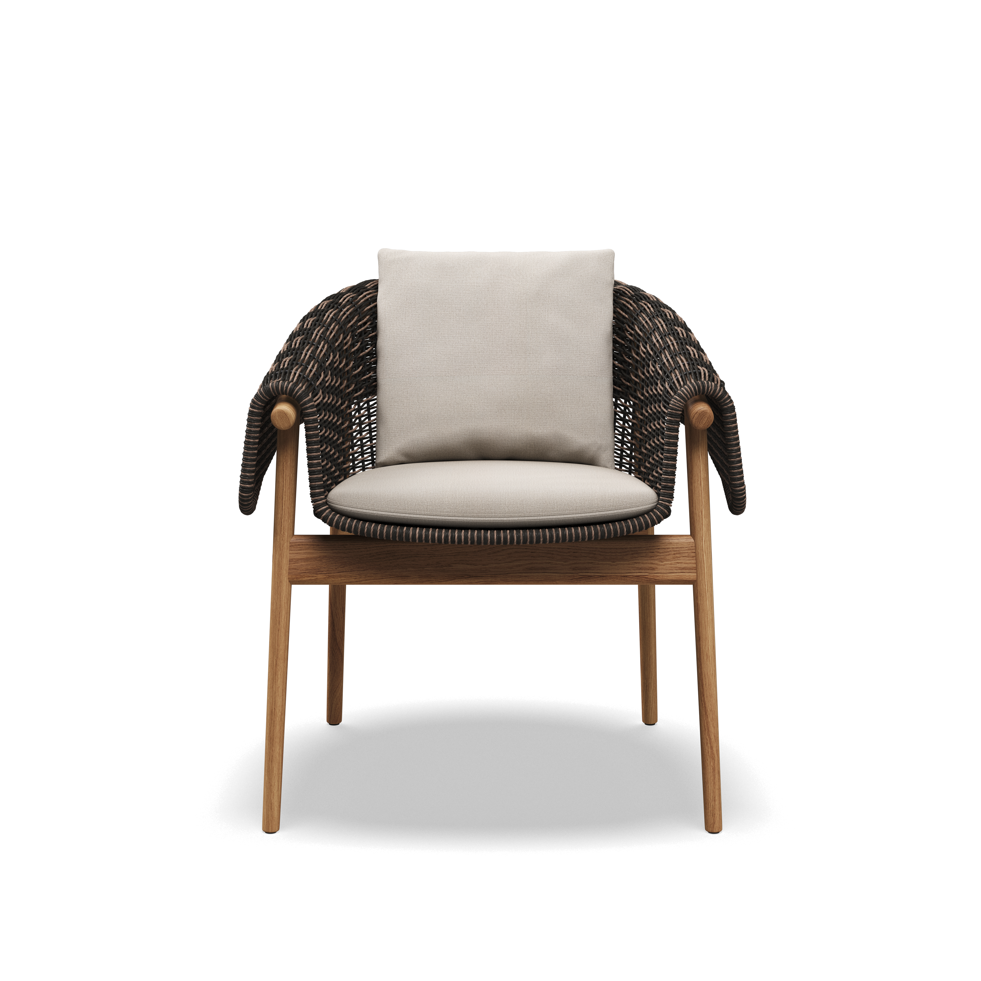Gloster Wrap Teak Dining Chair with Arms