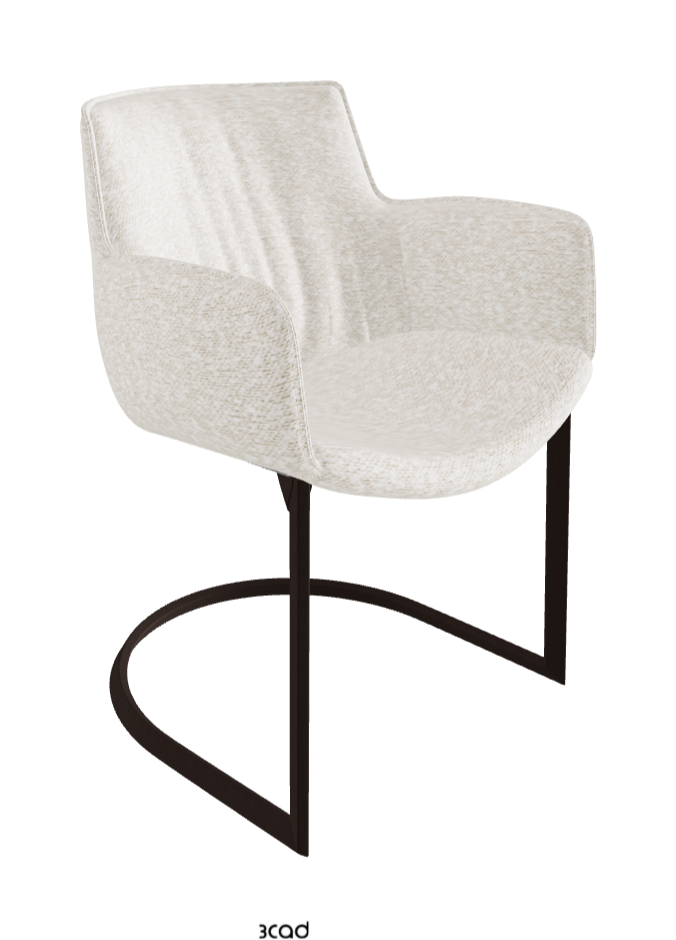 Rhonda Cantilever Dining Armchair_Bronze Embossed_Fabric_B241