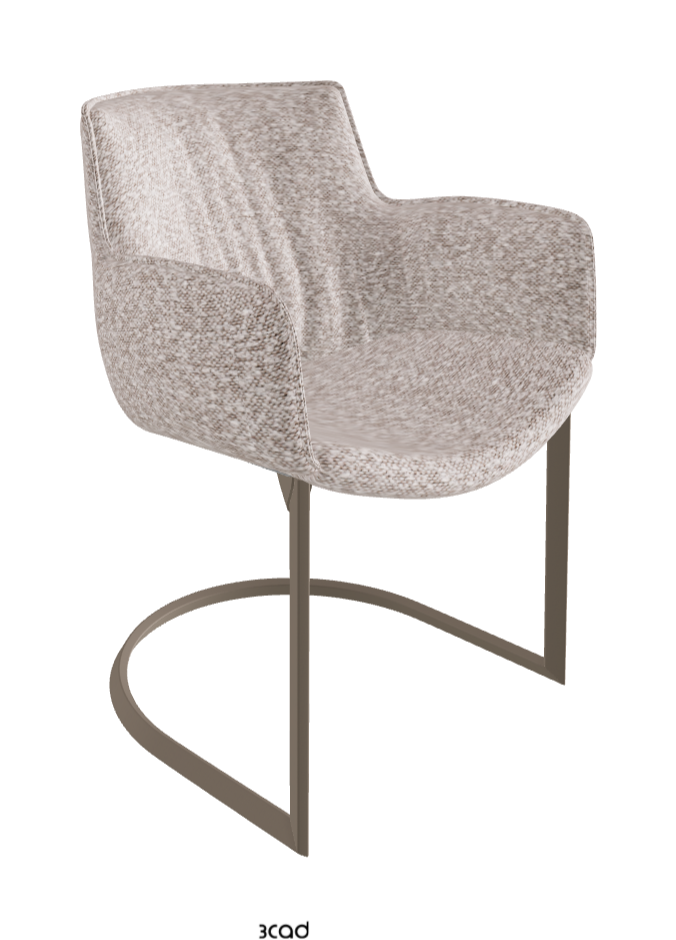 Rhonda Cantilever Dining Armchair_Titanium Embossed_Fabric_B242