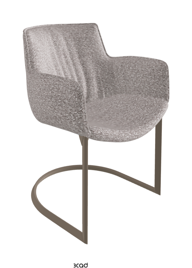 Rhonda Cantilever Dining Armchair_Titanium Embossed_Fabric_B243