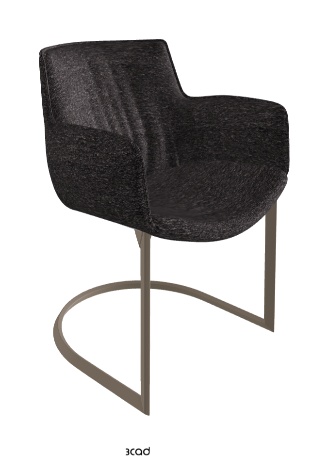 Rhonda Cantilever Dining Armchair_Titanium Embossed_Fabric_B246