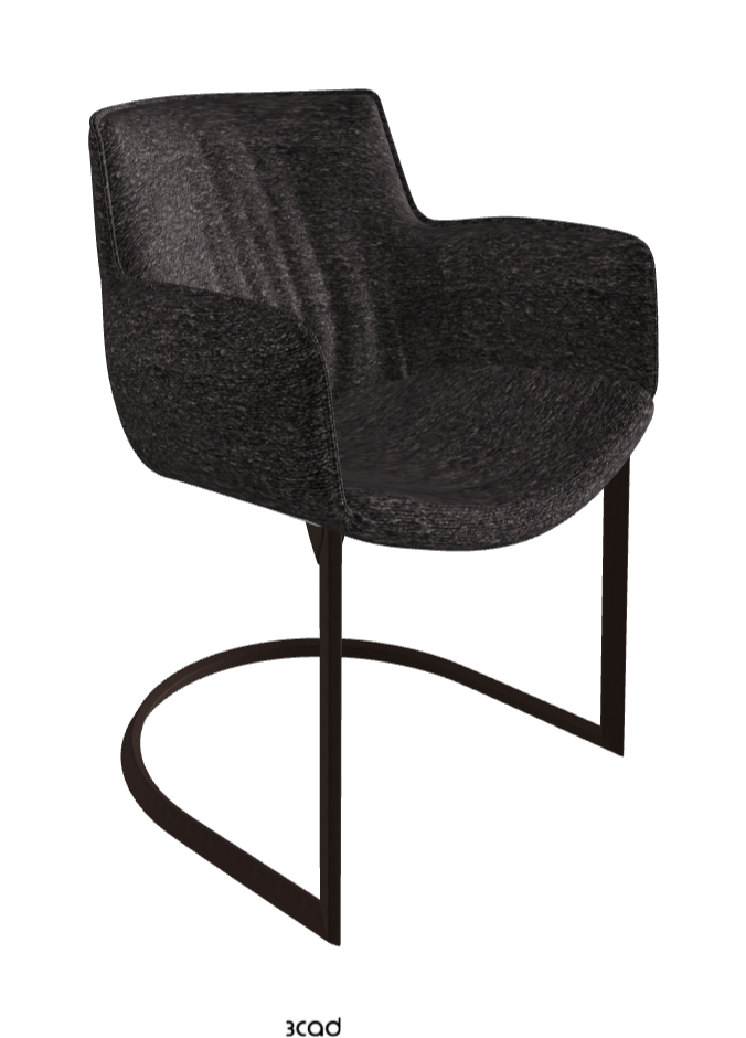 Rhonda Cantilever Dining Armchair_Bronze Embossed_Fabric_B246