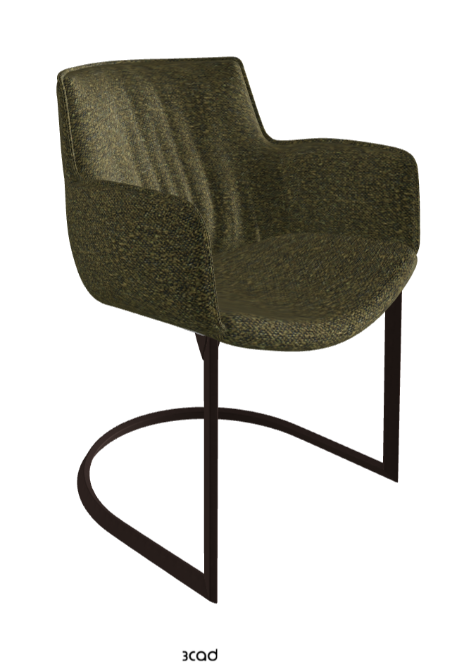 Rhonda Cantilever Dining Armchair_Bronze Embossed_Fabric_B249
