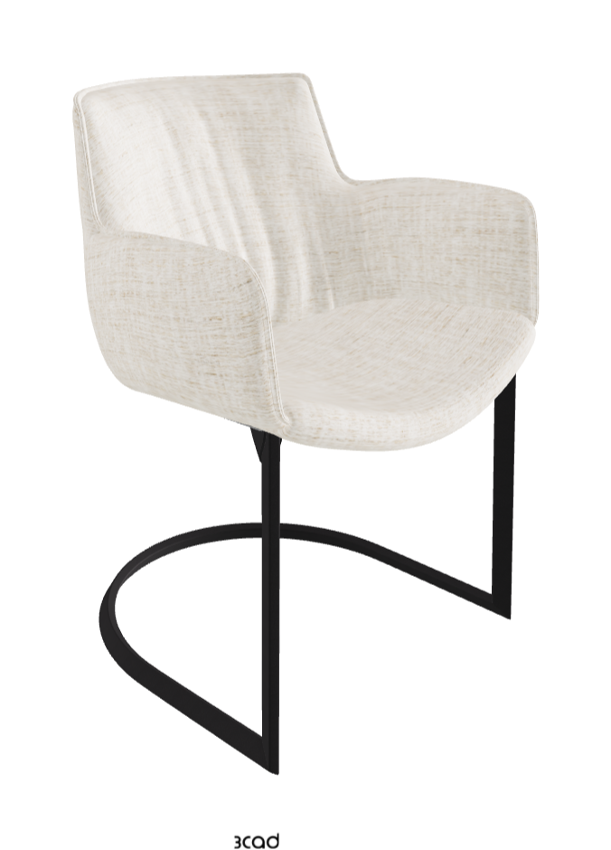 Rhonda Cantilever Dining Armchair_Black Embossed_Fabric_B610