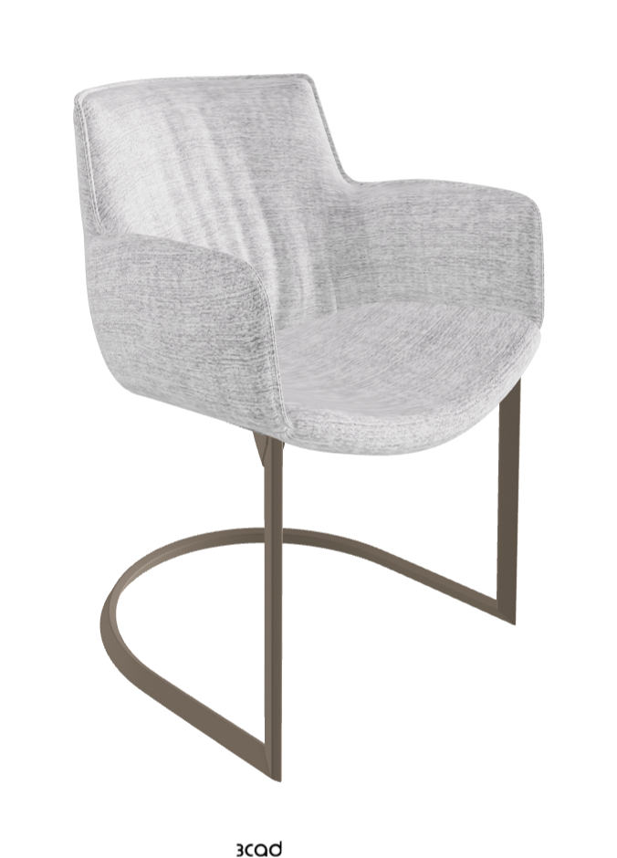 Rhonda Cantilever Dining Armchair_Titanium Embossed_Fabric_B810