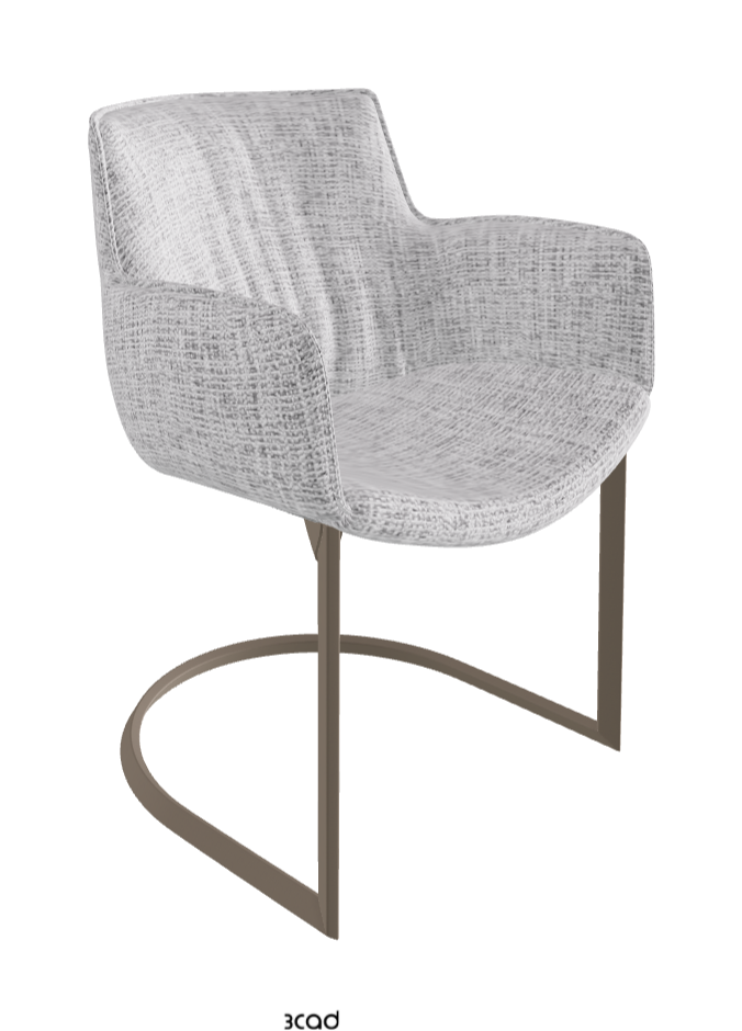 Rhonda Cantilever Dining Armchair_Titanium Embossed_Fabric_B811
