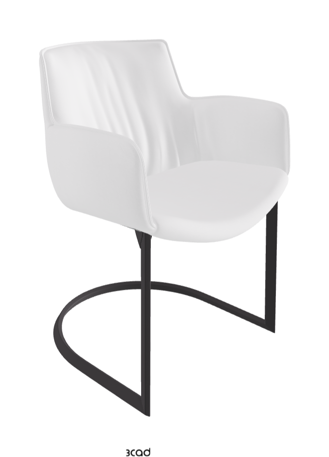 Rhonda Cantilever Dining Armchair_Graphite Embossed_Fabric_B920