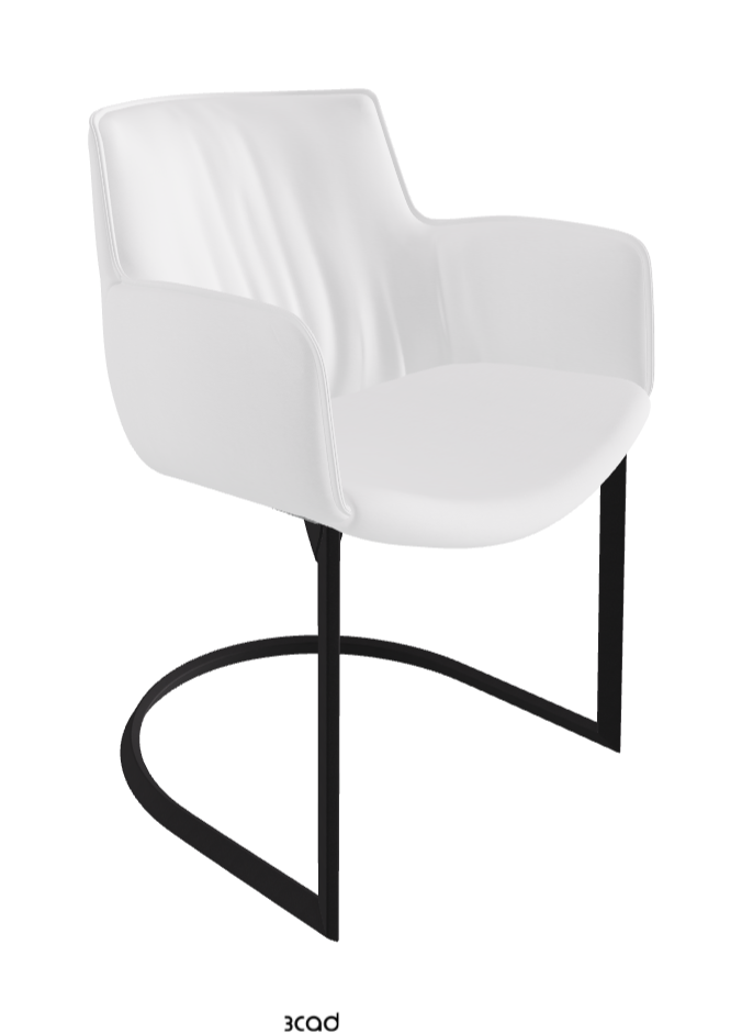 Rhonda Cantilever Dining Armchair_Black Embossed_Fabric_B920