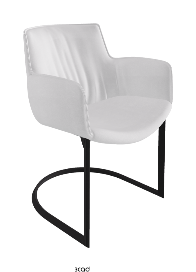 Rhonda Cantilever Dining Armchair_Black Embossed_Fabric_B921