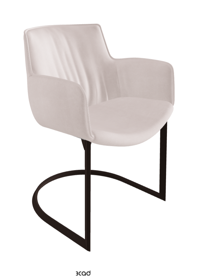 Rhonda Cantilever Dining Armchair_Bronze Embossed_Fabric_B923