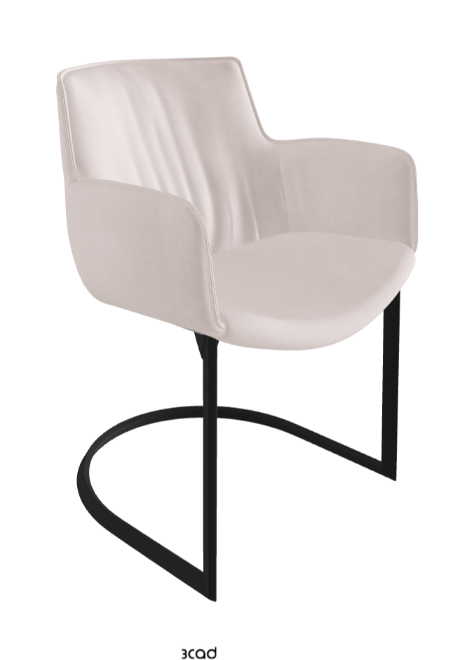 Rhonda Cantilever Dining Armchair_Black Embossed_Fabric_B923