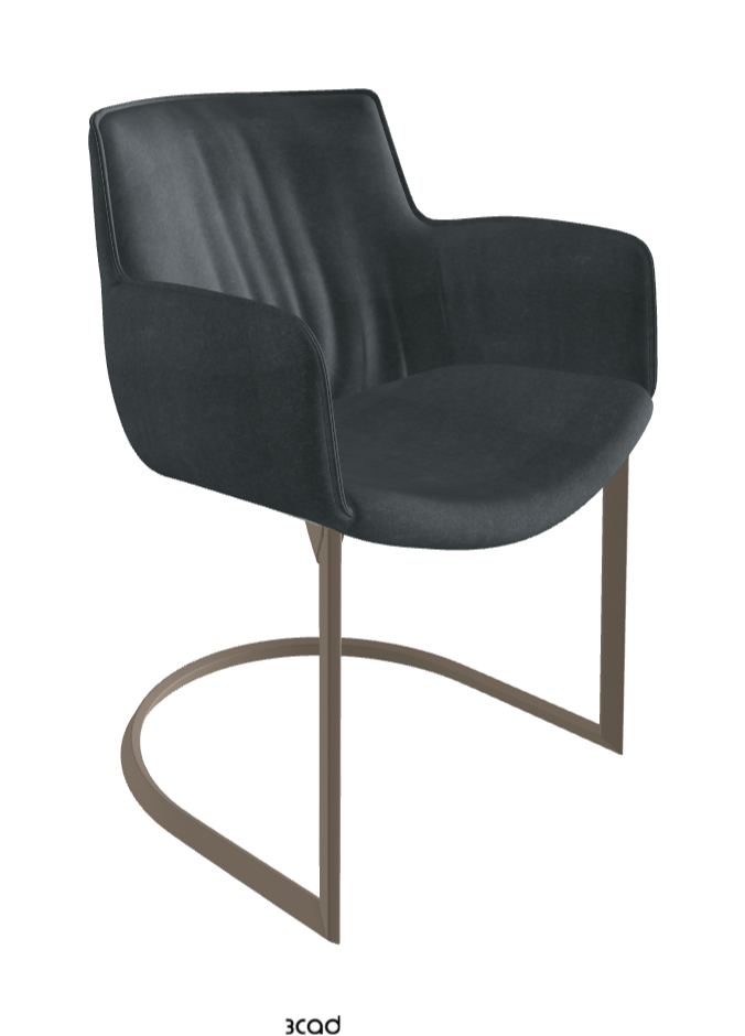Rhonda Cantilever Dining Armchair_Titanium Embossed_Fabric_B927