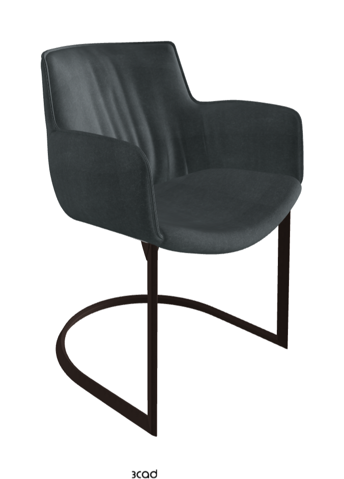 Rhonda Cantilever Dining Armchair_Bronze Embossed_Fabric_B927