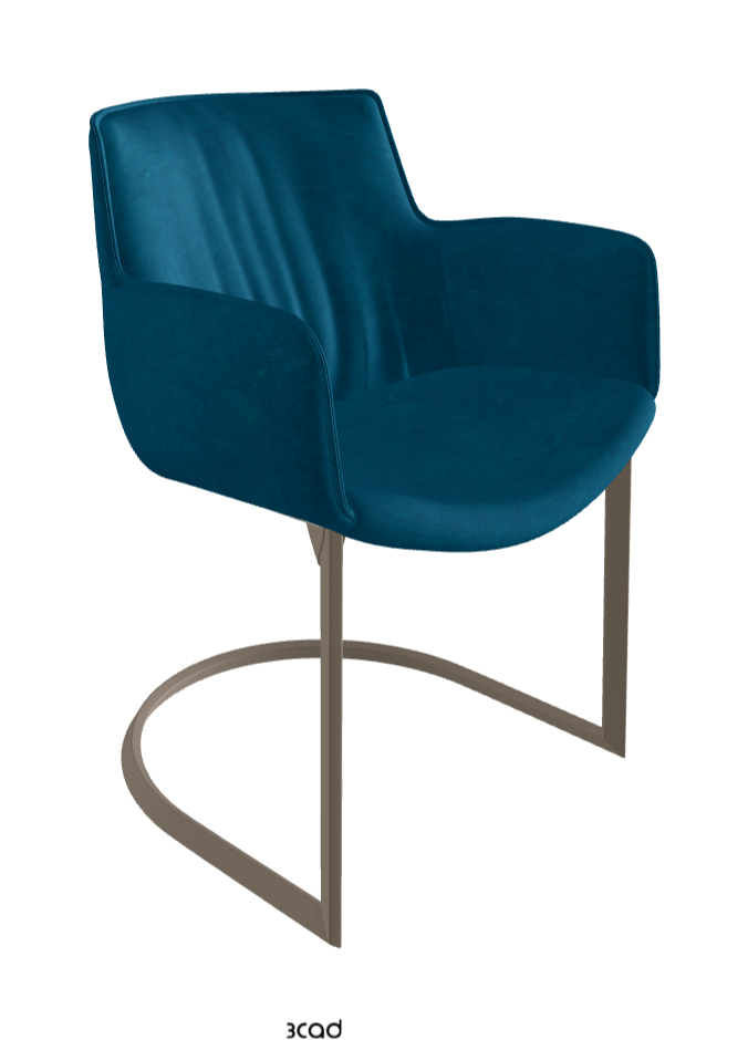 Rhonda Cantilever Dining Armchair_Titanium Embossed_Fabric_B928