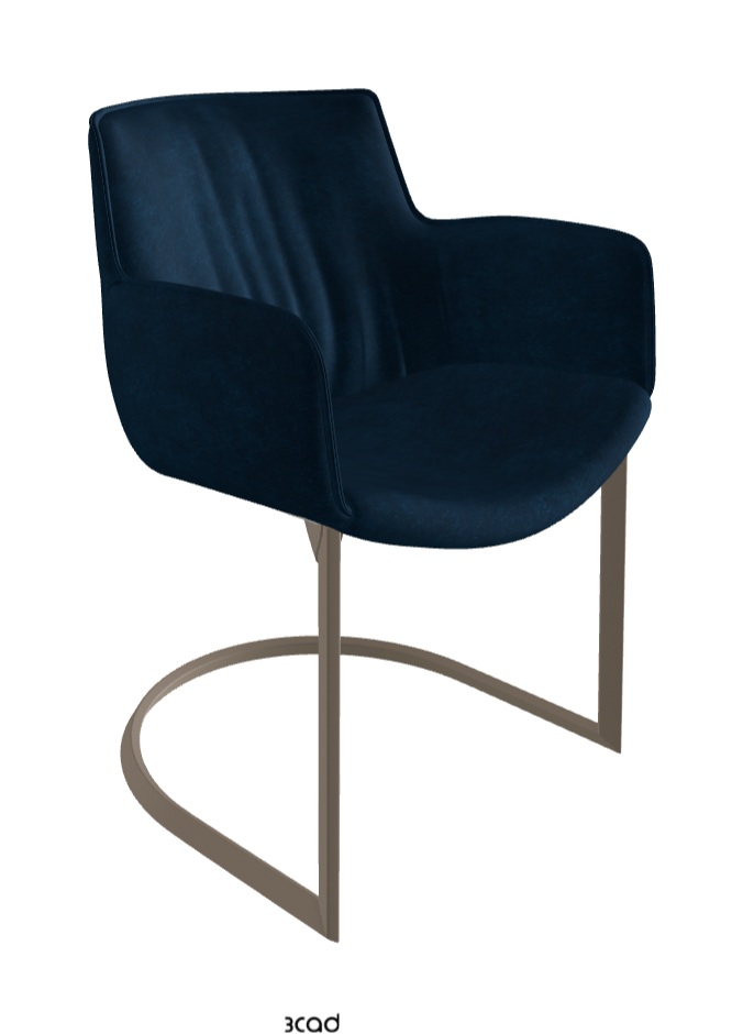 Rhonda Cantilever Dining Armchair_Titanium Embossed_Fabric_B929