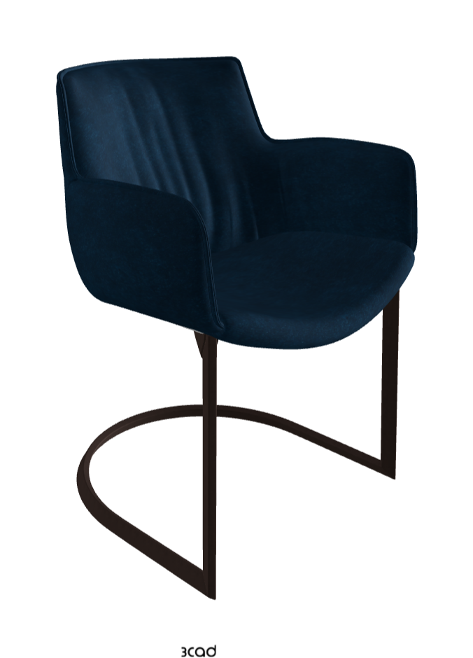 Rhonda Cantilever Dining Armchair_Bronze Embossed_Fabric_B929