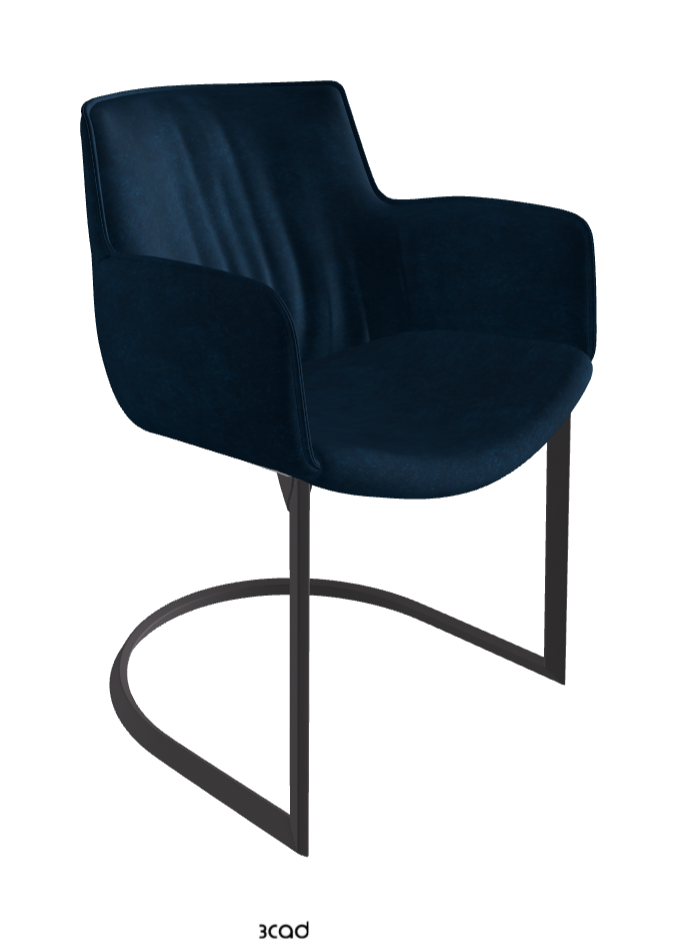Rhonda Cantilever Dining Armchair_Graphite Embossed_Fabric_B929