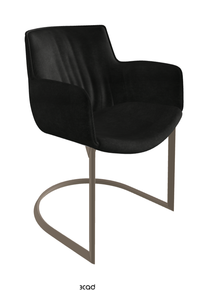Rhonda Cantilever Dining Armchair_Titanium Embossed_Fabric_B932