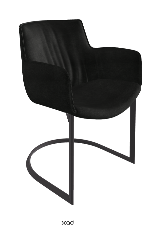 Rhonda Cantilever Dining Armchair_Graphite Embossed_Fabric_B932
