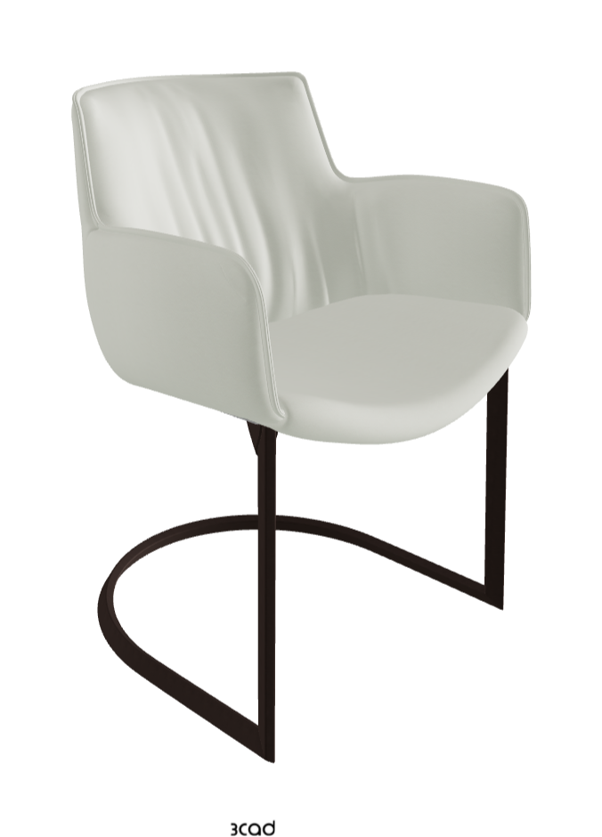 Rhonda Cantilever Dining Armchair_Bronze Embossed_Soft Leather_Artico
