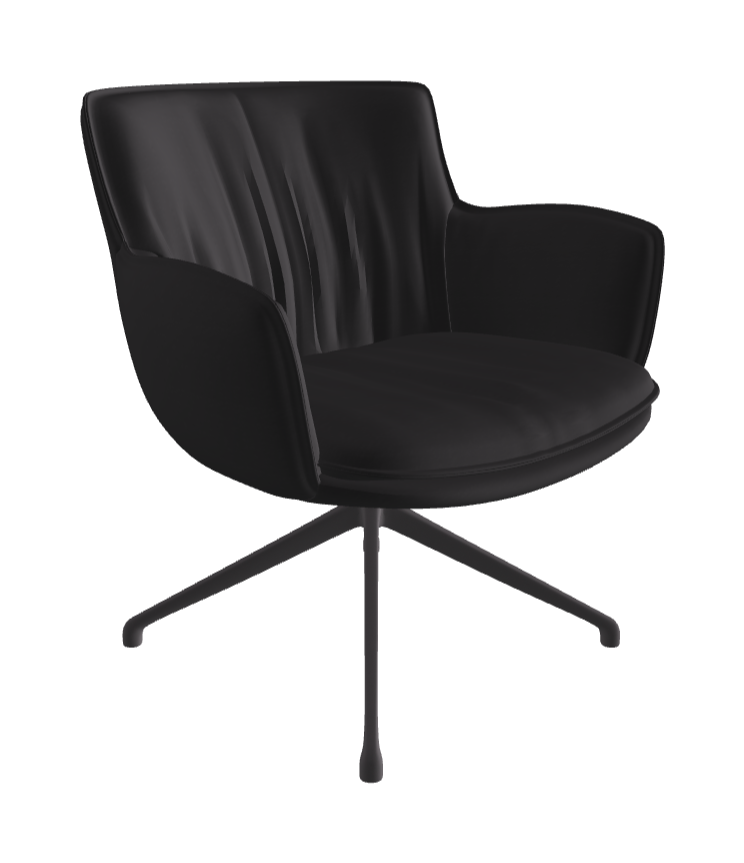 Rhonda Lounge Armchair High_Graphite Embossed_Glove Soft Leather_Hornet