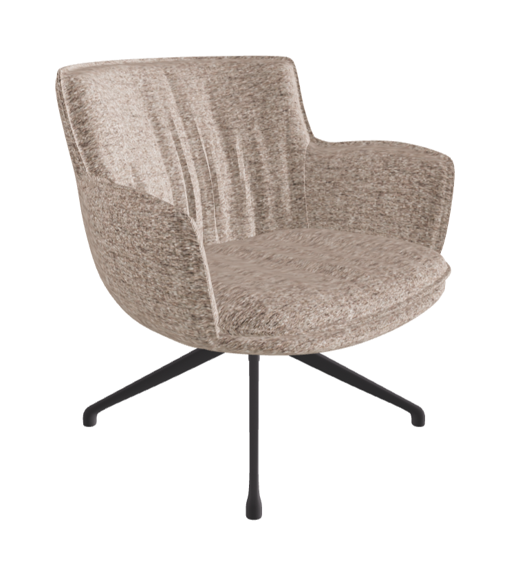 Rhonda Lounge Armchair Low_Graphite Embossed_Fabric_B731