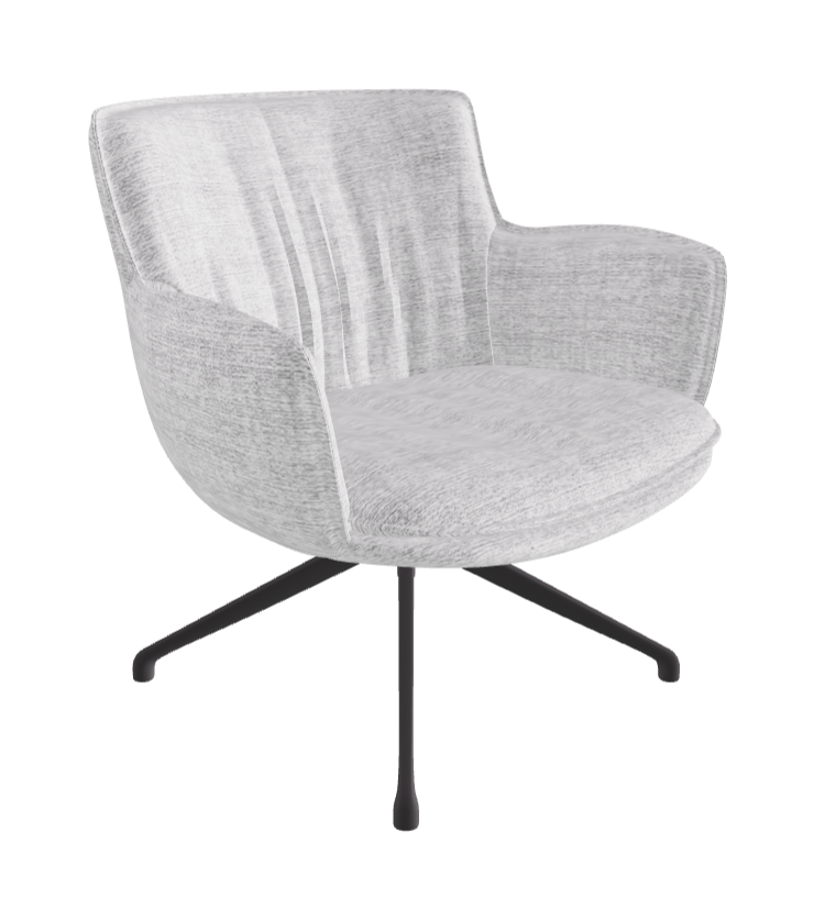 Rhonda Lounge Armchair Low_Graphite Embossed_Fabric_B810