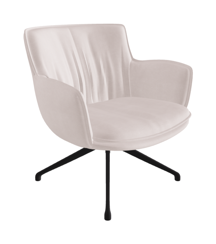 Rhonda Lounge Armchair Low_Black Embossed_Fabric_B923