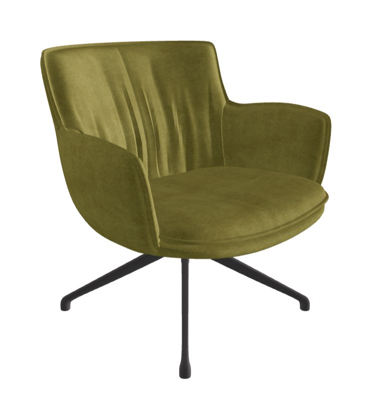Rhonda Lounge Armchair Low_Graphite Embossed_Fabric_B931