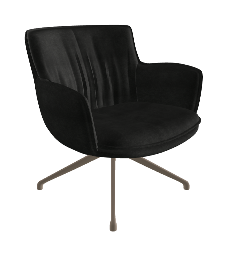 Rhonda Lounge Armchair Low_Titanium Embossed_Fabric_B932