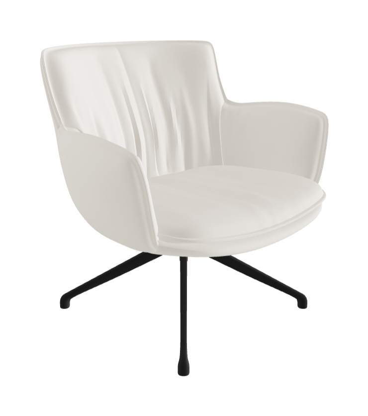 Rhonda Lounge Armchair Low_Black Embossed_Glove Soft Leather_Dover