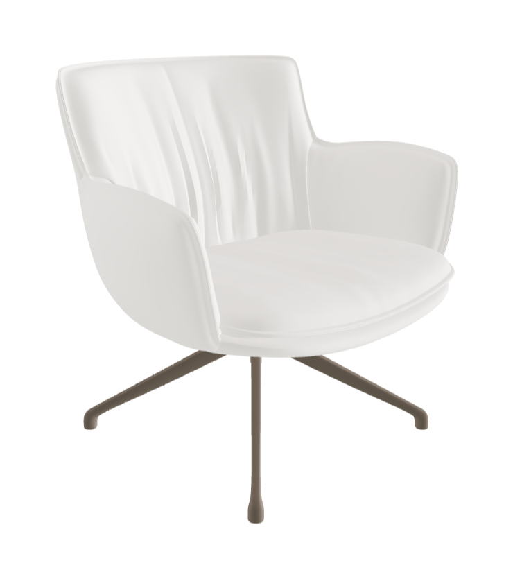 Rhonda Lounge Armchair Low_Titanium Embossed_Soft Leather_Palladio