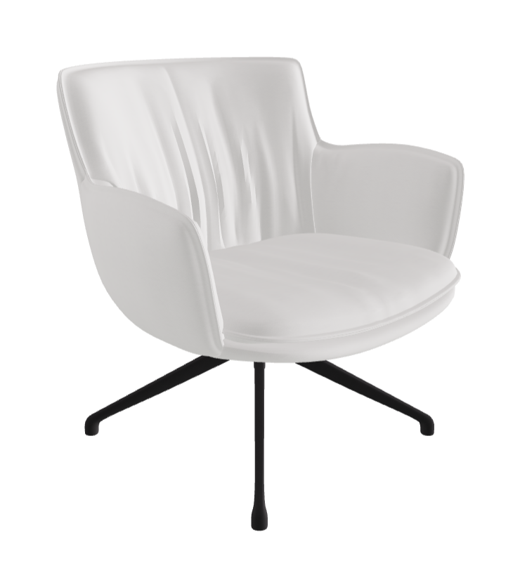 Rhonda Lounge Armchair Low_Black Embossed_Soft Leather_Canova