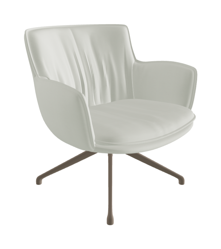 Rhonda Lounge Armchair Low_Titanium Embossed_Soft Leather_Artico