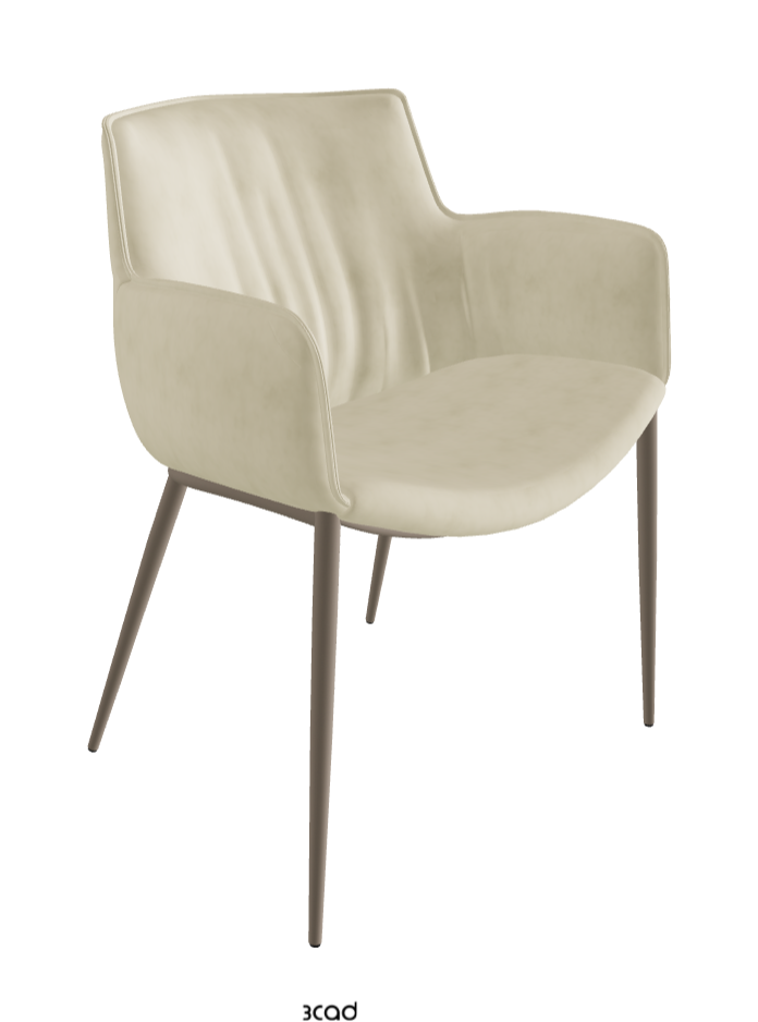 Rhonda Dining Armchair_Titanium Embossed_Micro Nubuk_Beige