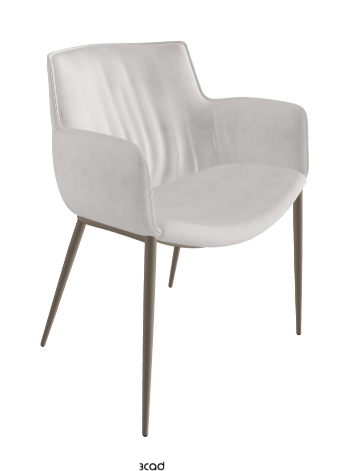 Rhonda Dining Armchair_Titanium Embossed_Micro Nubuk_White