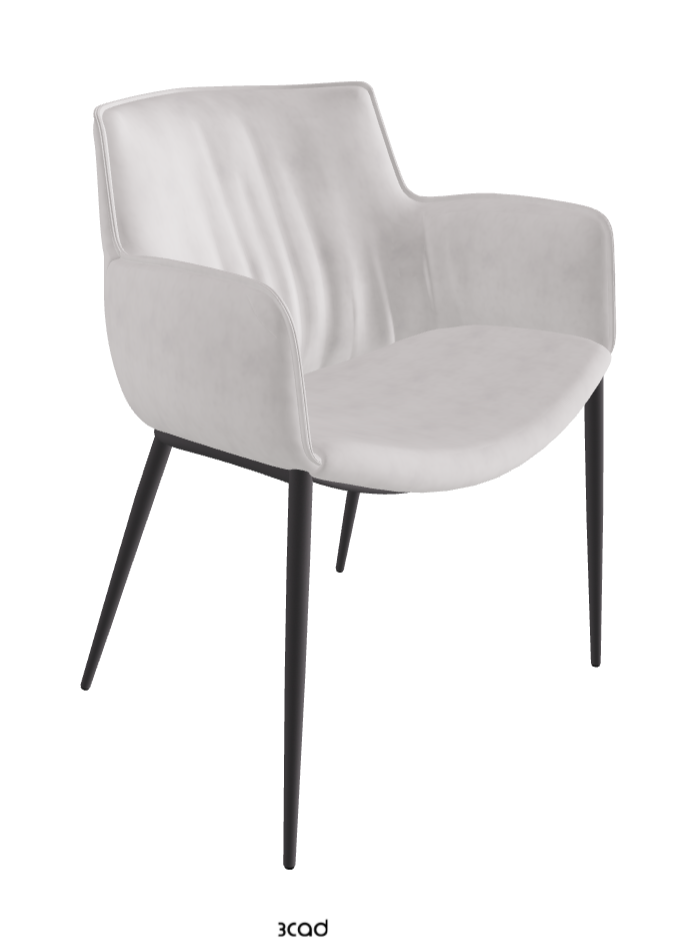 Rhonda Dining Armchair_Graphite Embossed_Micro Nubuk_White