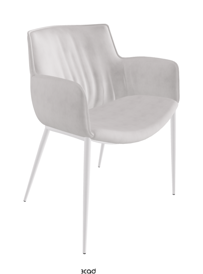 Rhonda Dining Armchair_Pearl Embossed_Micro Nubuk_White